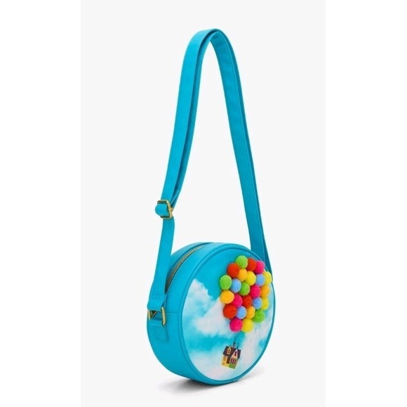 NWT Loungefly Disney Pixar Up Pom Pom Balloons House Crossbody Bag - Picture 2 of 4